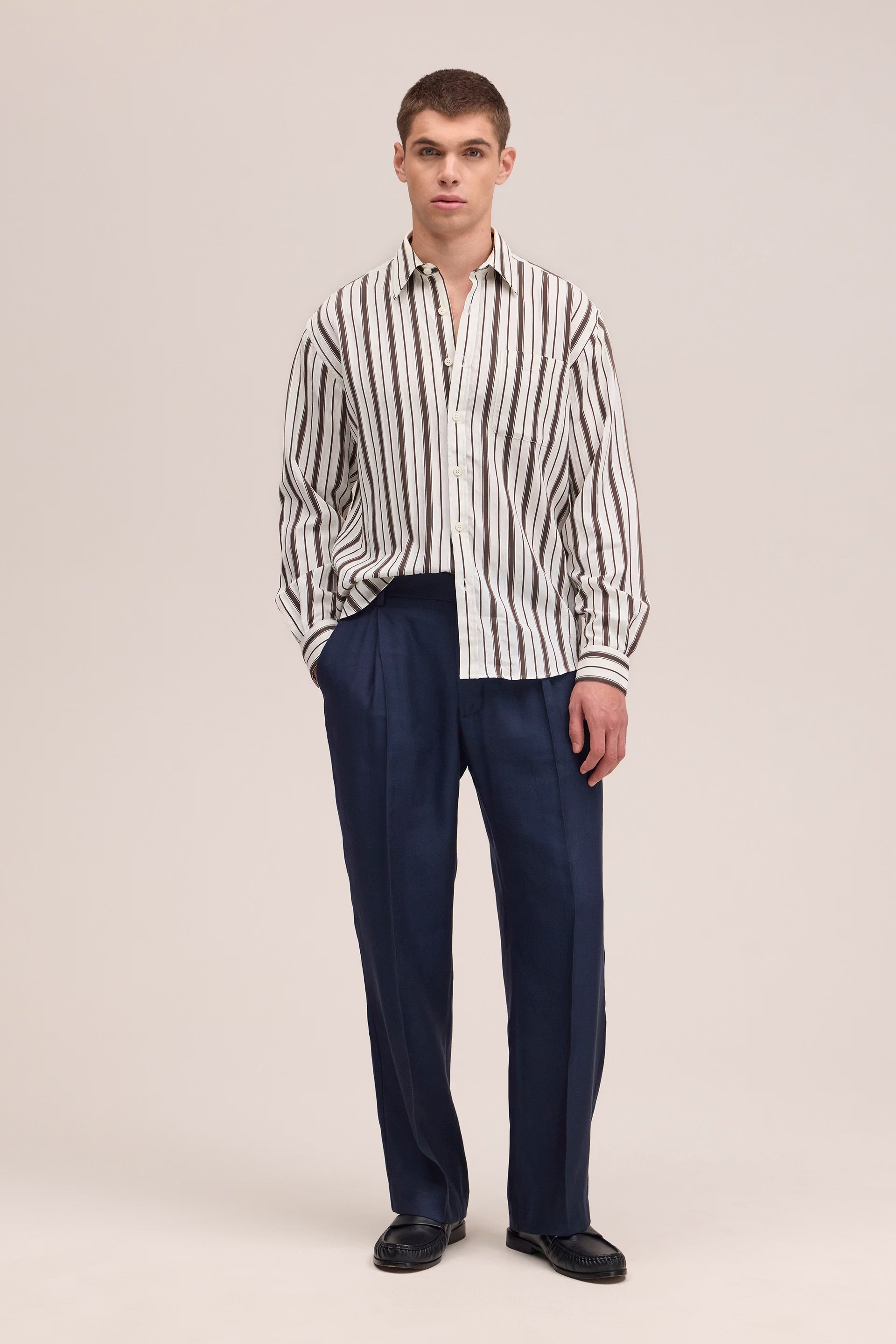 NN07 DEON LENZING ECOVERO DRAPE L/S SHIRT 50039