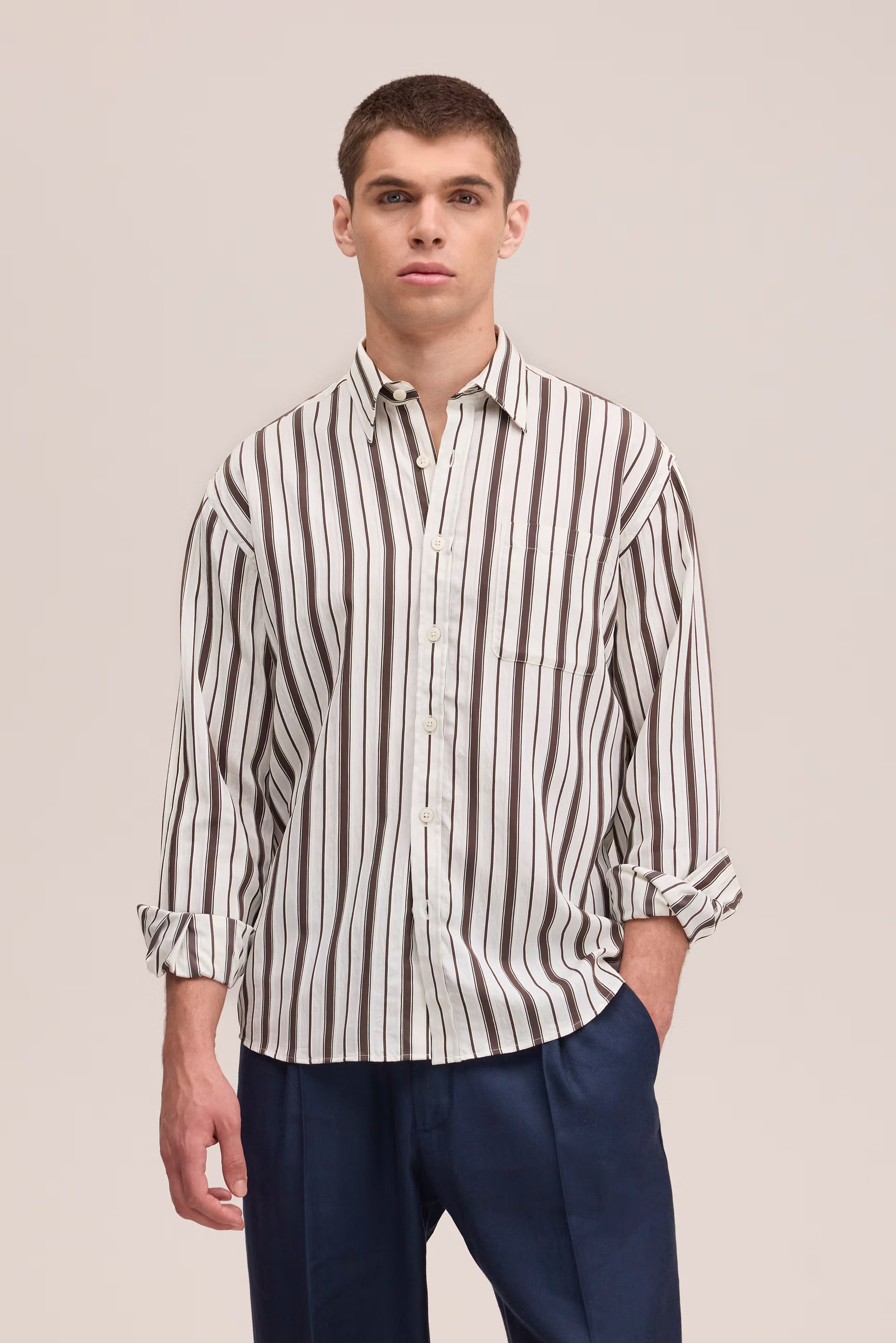 NN07 DEON LENZING ECOVERO DRAPE L/S SHIRT 50039