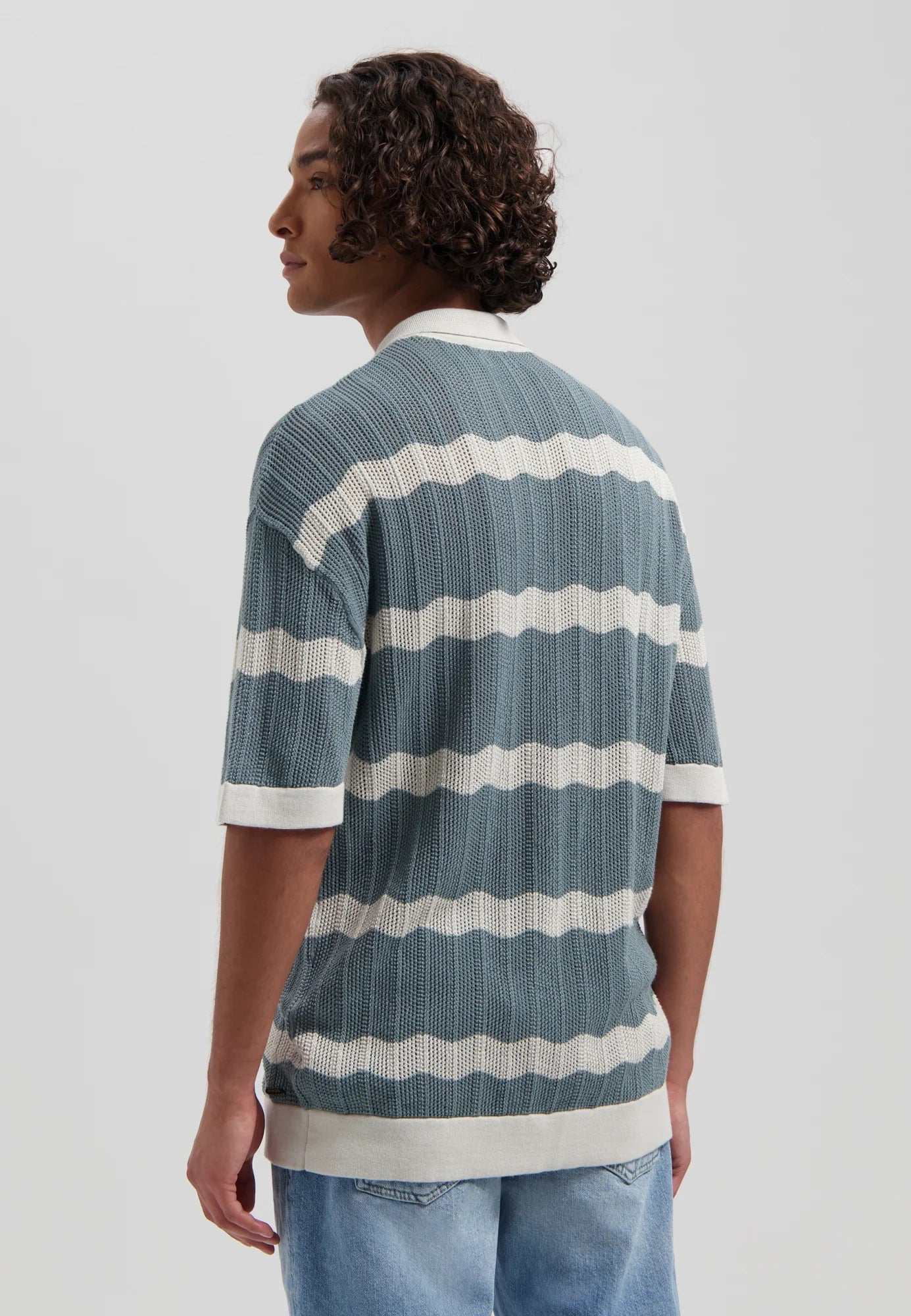 DSTREZZED TADEO STRIPED COTTON KNITTED S/S SHIRT 420066