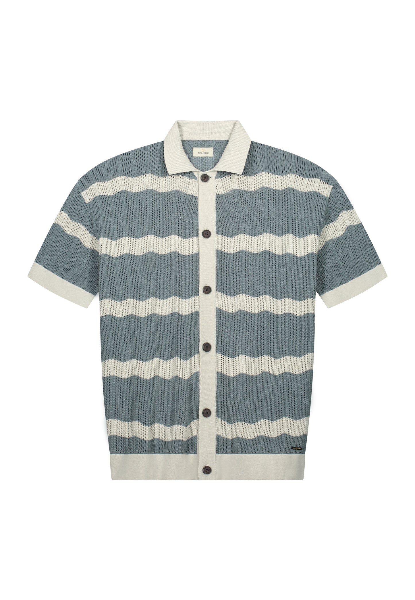 DSTREZZED TADEO STRIPED COTTON KNITTED S/S SHIRT 420066