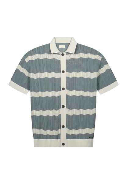 DSTREZZED TADEO STRIPED COTTON KNITTED S/S SHIRT 420066