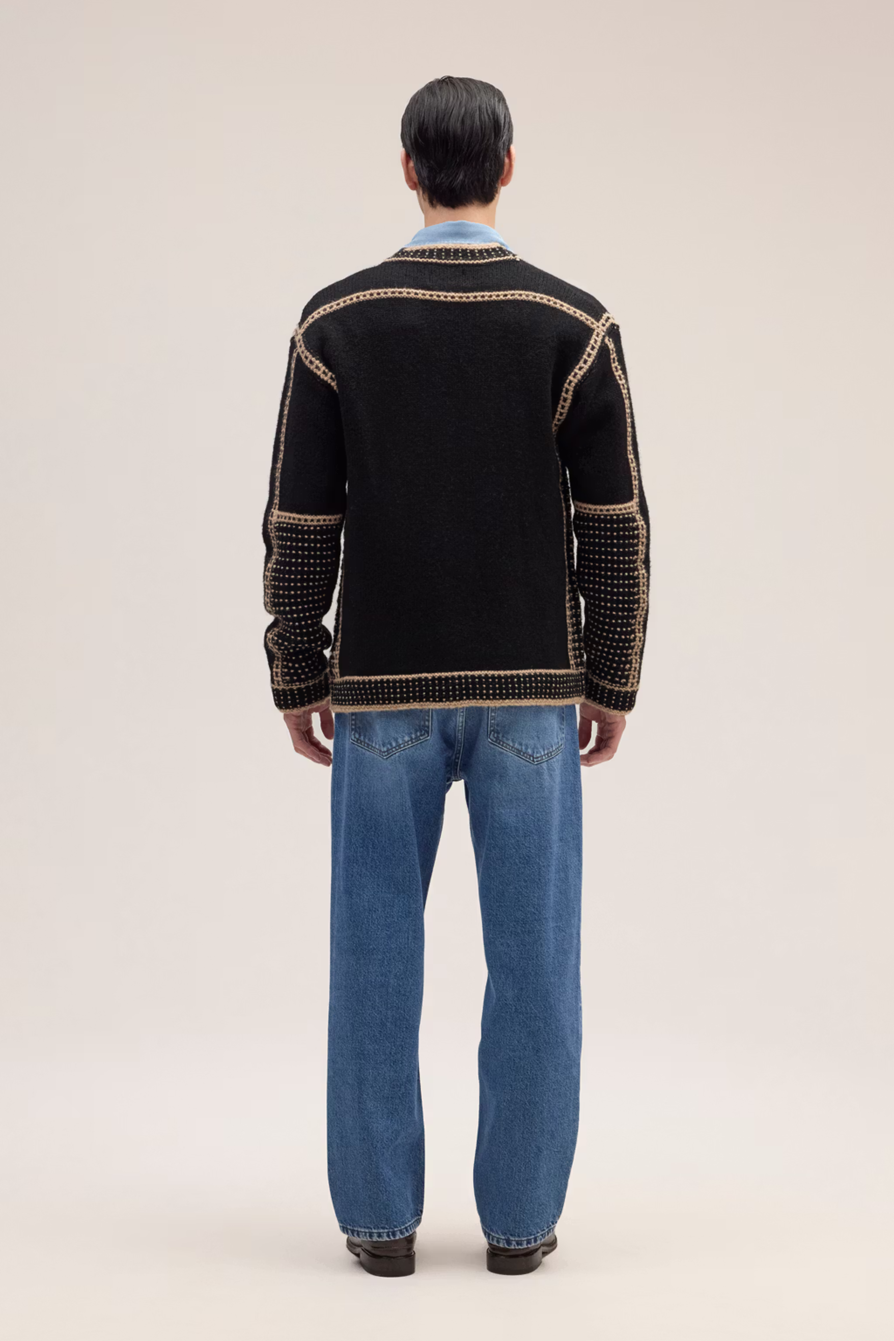 NN07 AUGUST RELAXED FIT INTARSIA VNECK KNIT CARDIGAN