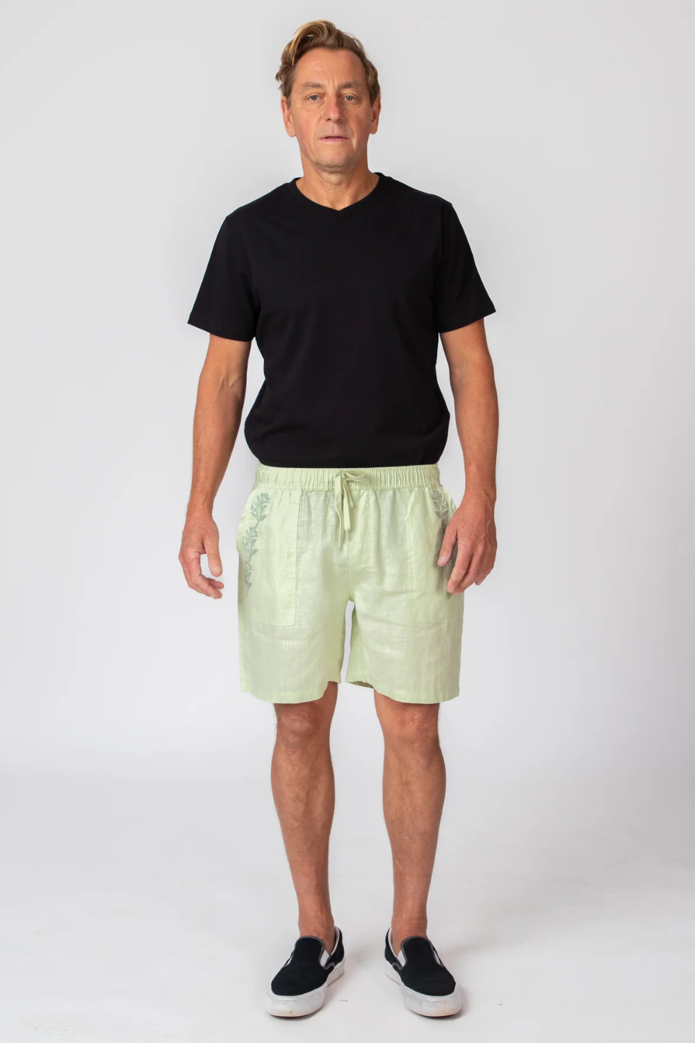 MR SIMPLE GARDEN STATE BURBANK EMB LINEN SHORT M103243