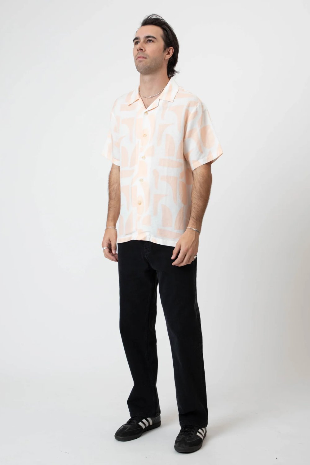 MR SIMPLE RAYBEAM S/S LINEN SHIRT M043144