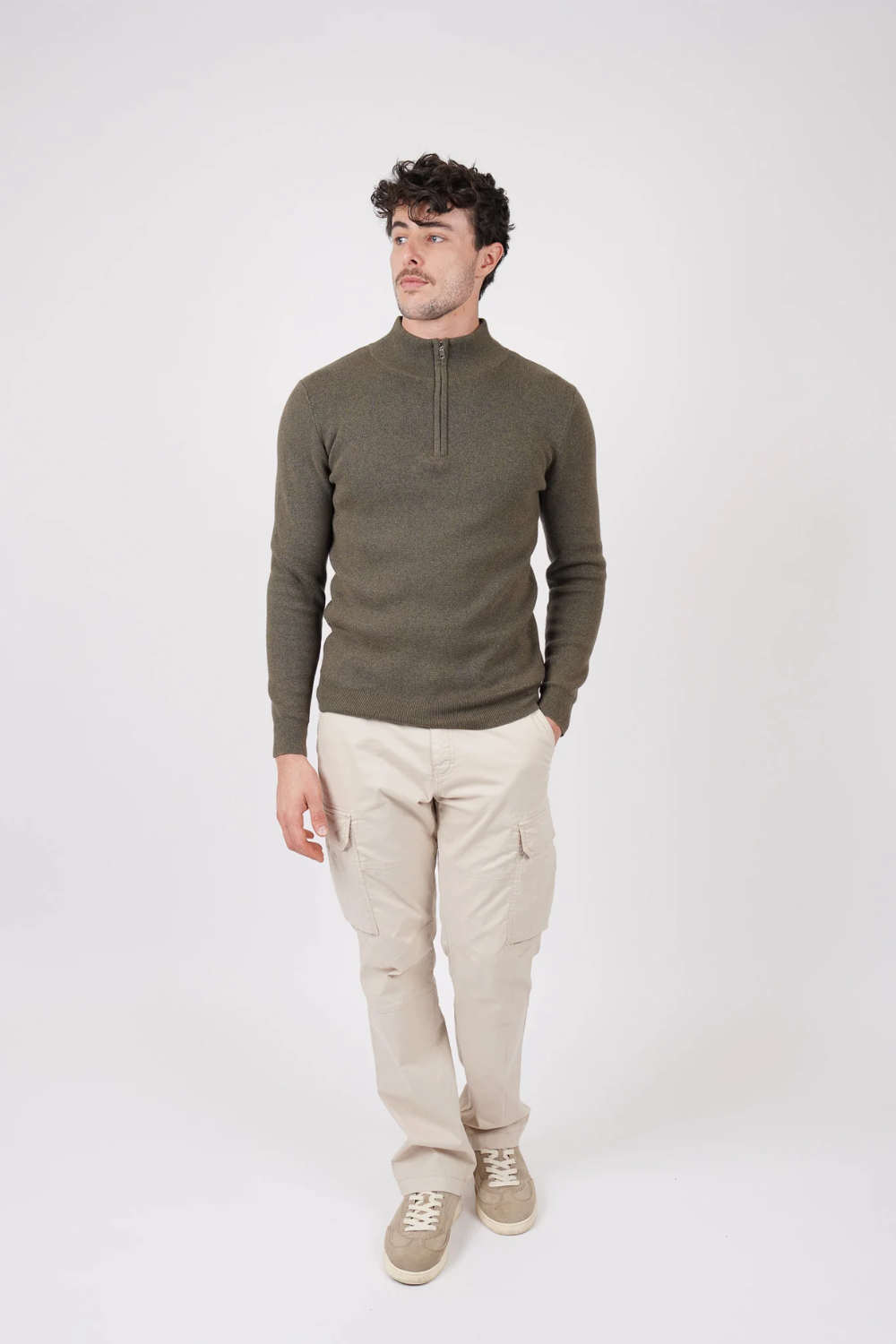 JAMES HARPER 1/4 ZIP NECK COTTON KNIT JHK84