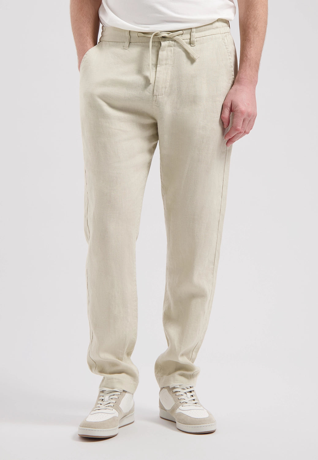 DSTREZZED JAMES 100% LINEN LOOSE TAPERED BEACH PANTS 501822