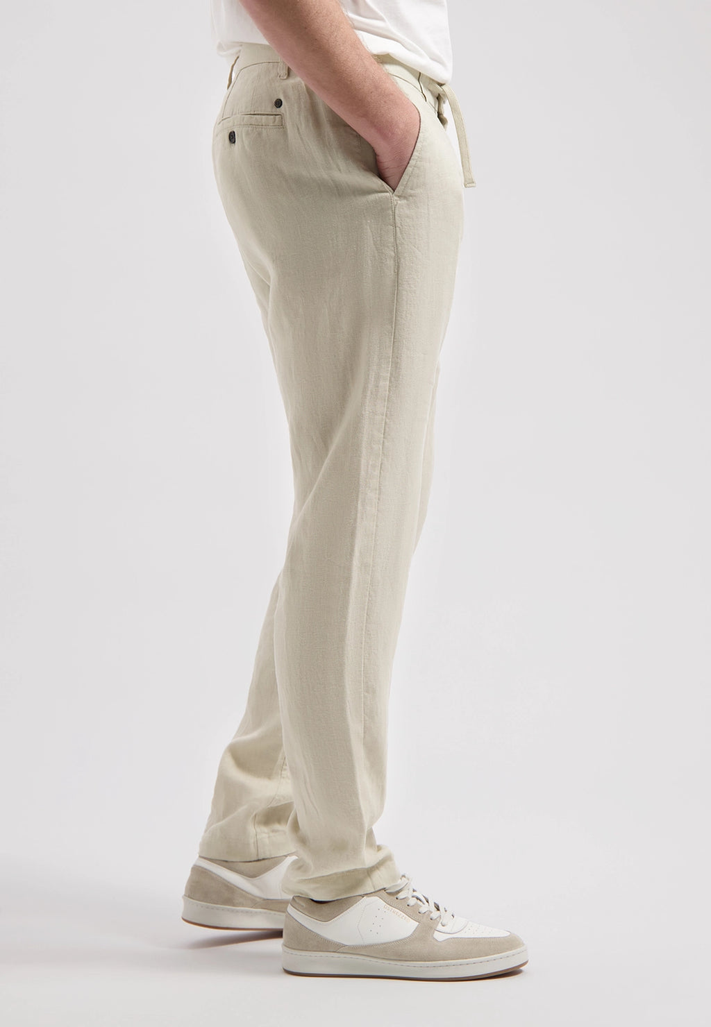 DSTREZZED JAMES 100% LINEN LOOSE TAPERED BEACH PANTS 501822