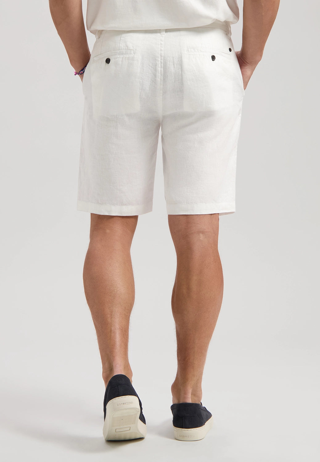 DSTREZZED JAMES PURE LINEN LOOSE FIT BEACH SHORTS 515496
