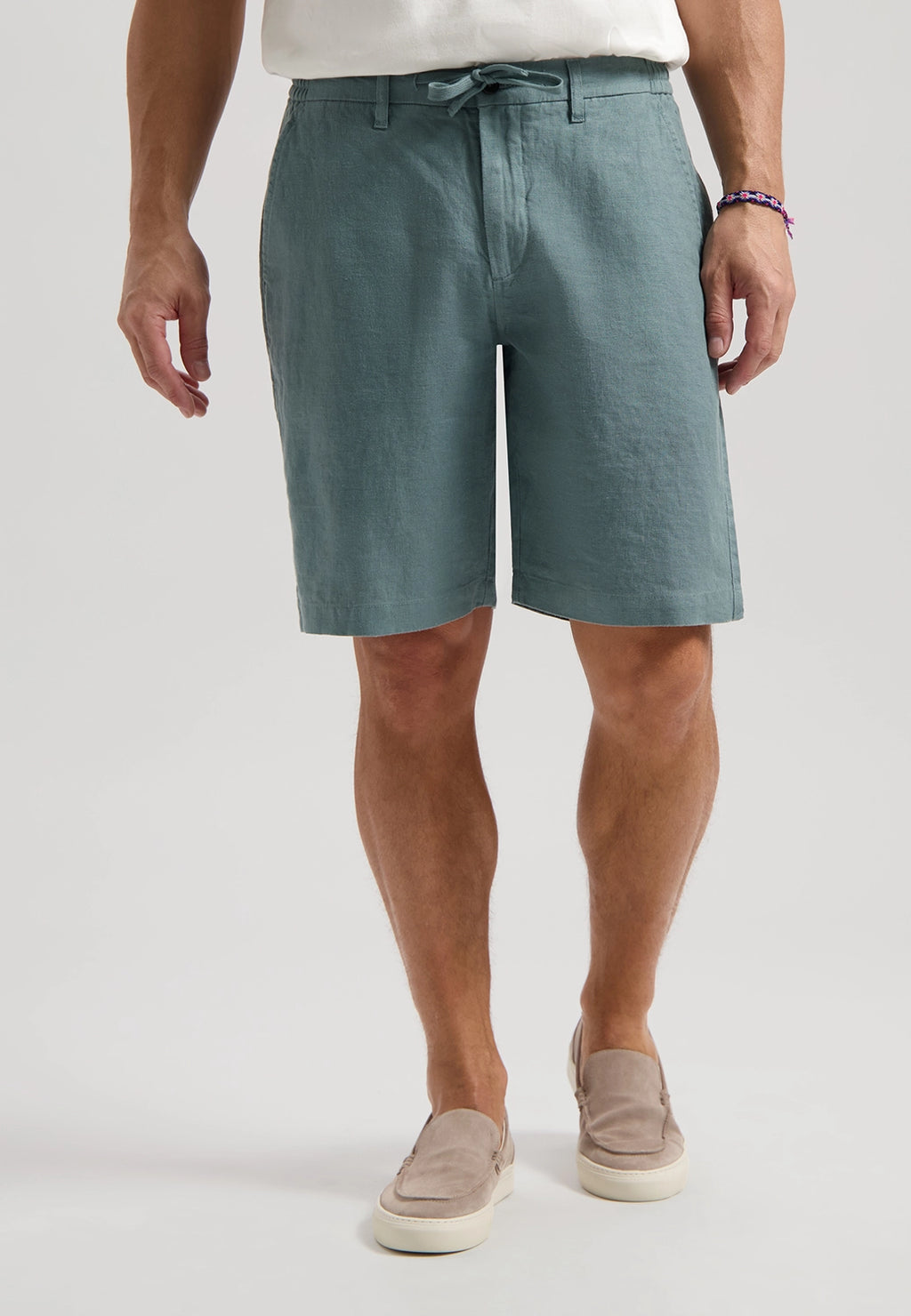 DSTREZZED JAMES PURE LINEN LOOSE FIT BEACH SHORTS 515496
