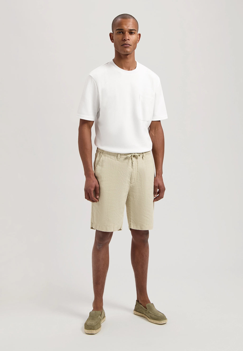 DSTREZZED LOGAN 100% LINEN LOOSE FIT BEACH SHORTS 515558