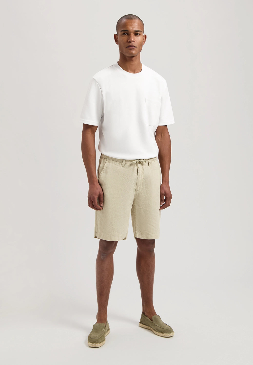 DSTREZZED LOGAN 100% LINEN LOOSE FIT BEACH SHORTS 515558