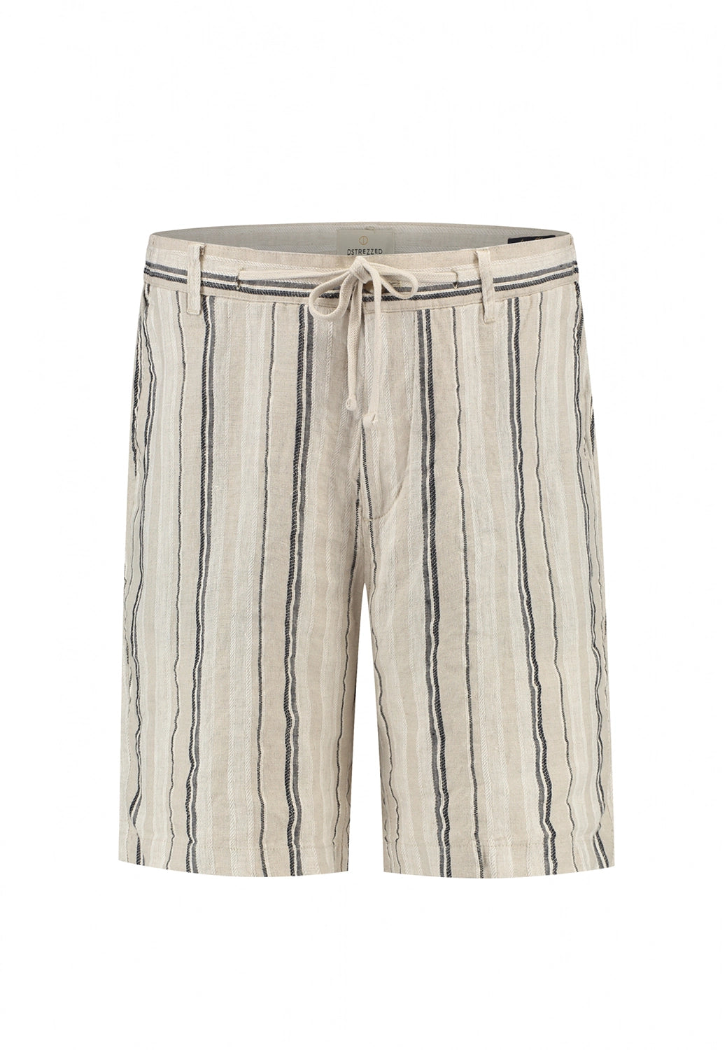 DSTREZZED LOGAN STRIPED 100% LINEN LOOSE FIT BEACH SHORTS 515599