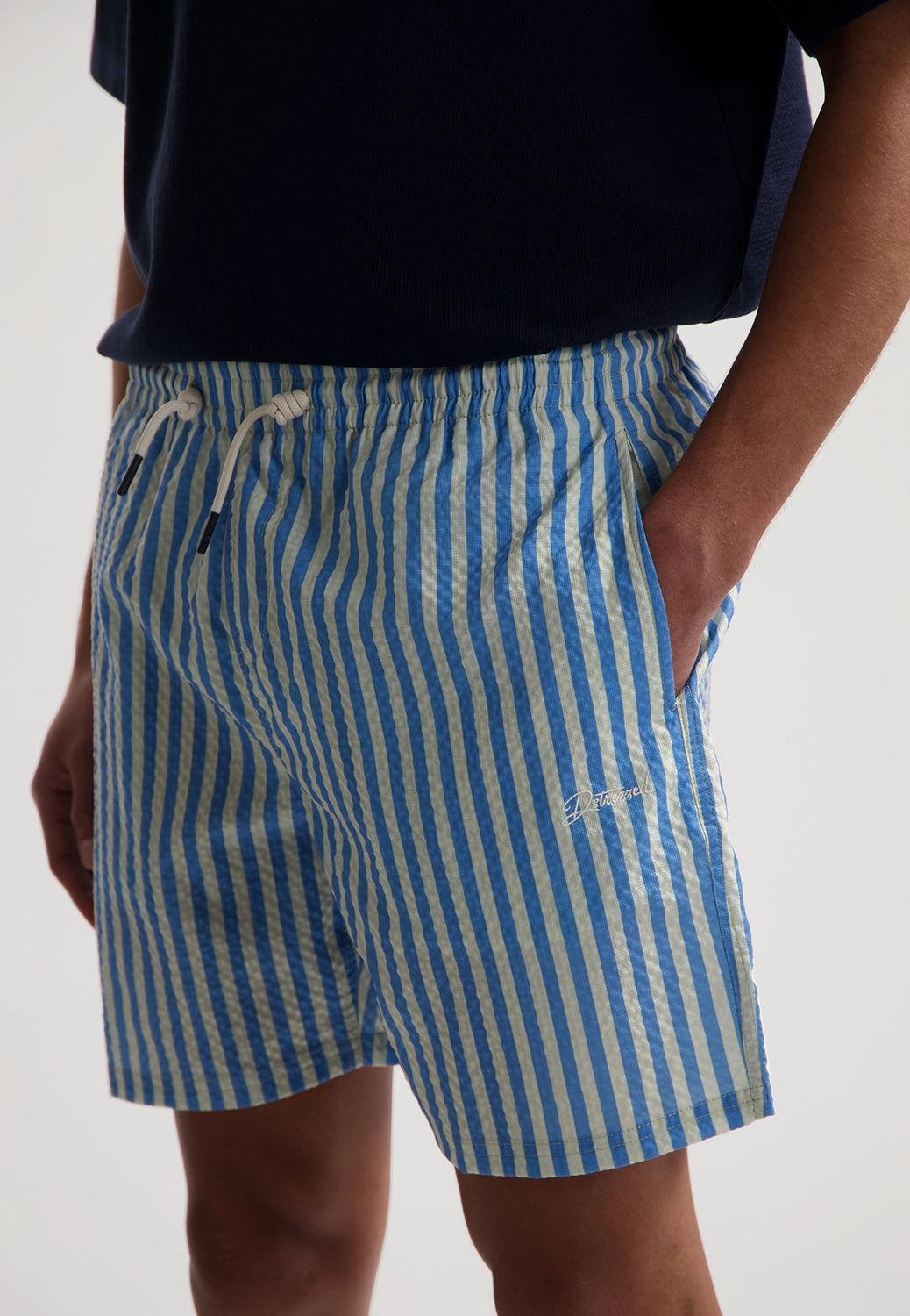 DSTREZZED CASE STRETCH COTTON STRIPE SWIMSHORT 522020