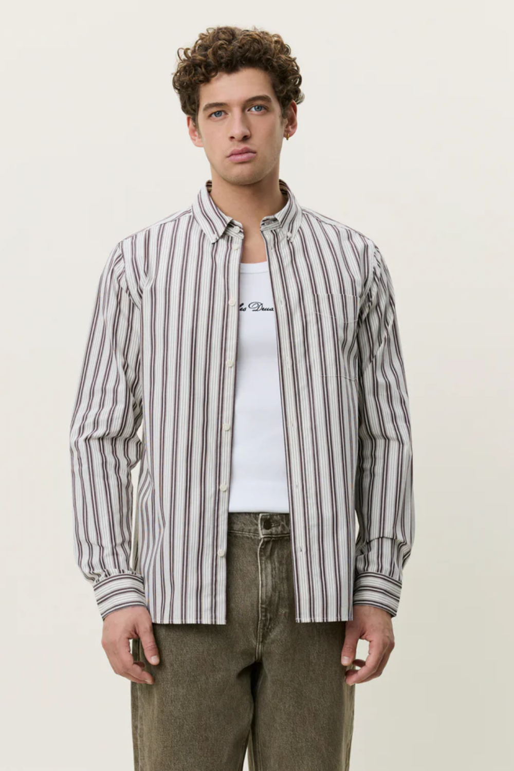LES DEUX STRIPE POPLIN L/S SHIRT 1001827