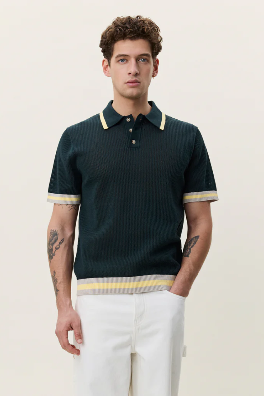 LES DEUX LACE KNITTED POLO 1001847