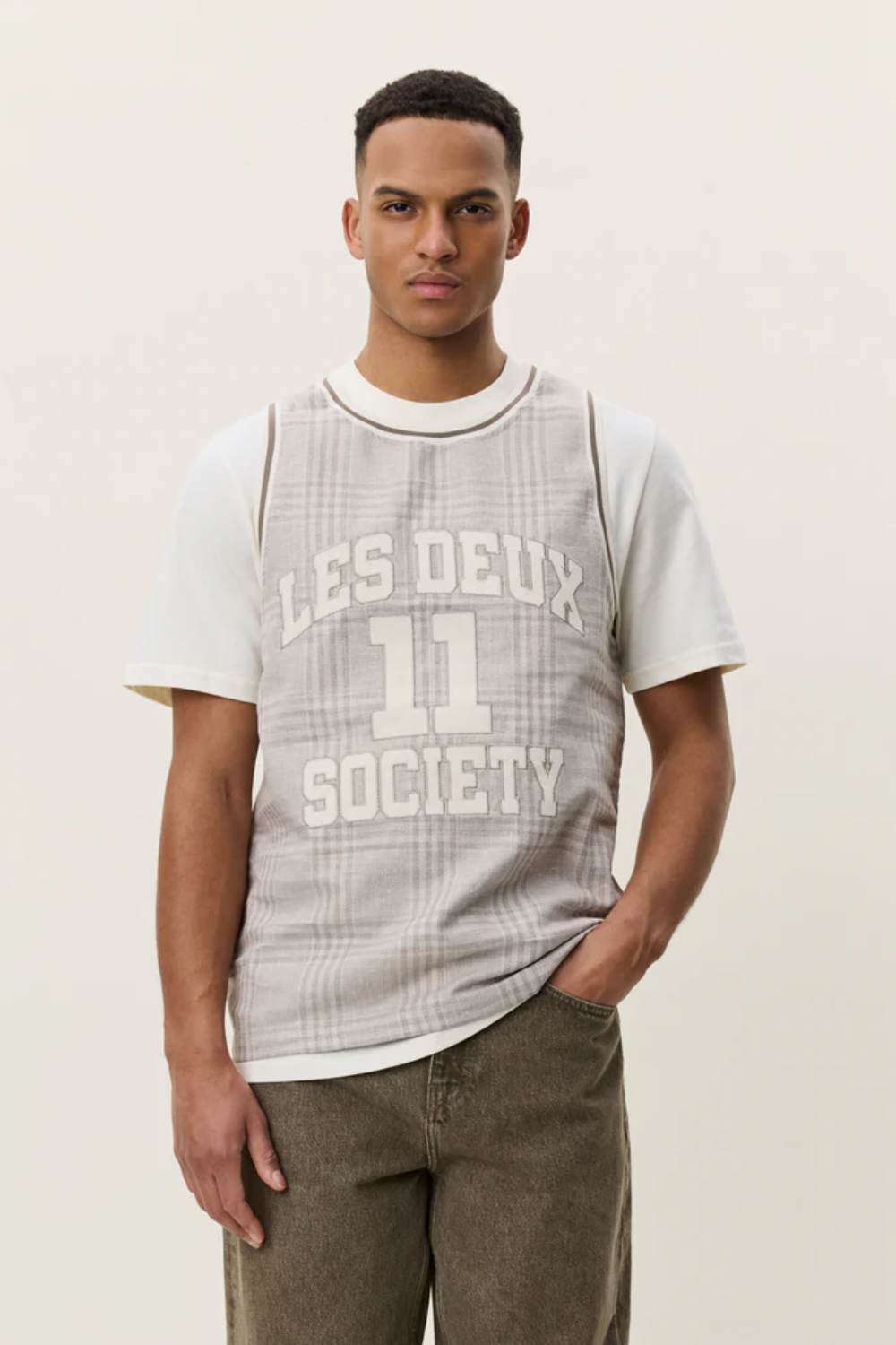 LES DEUX WOVEN CHECK TANK TOP 1001919