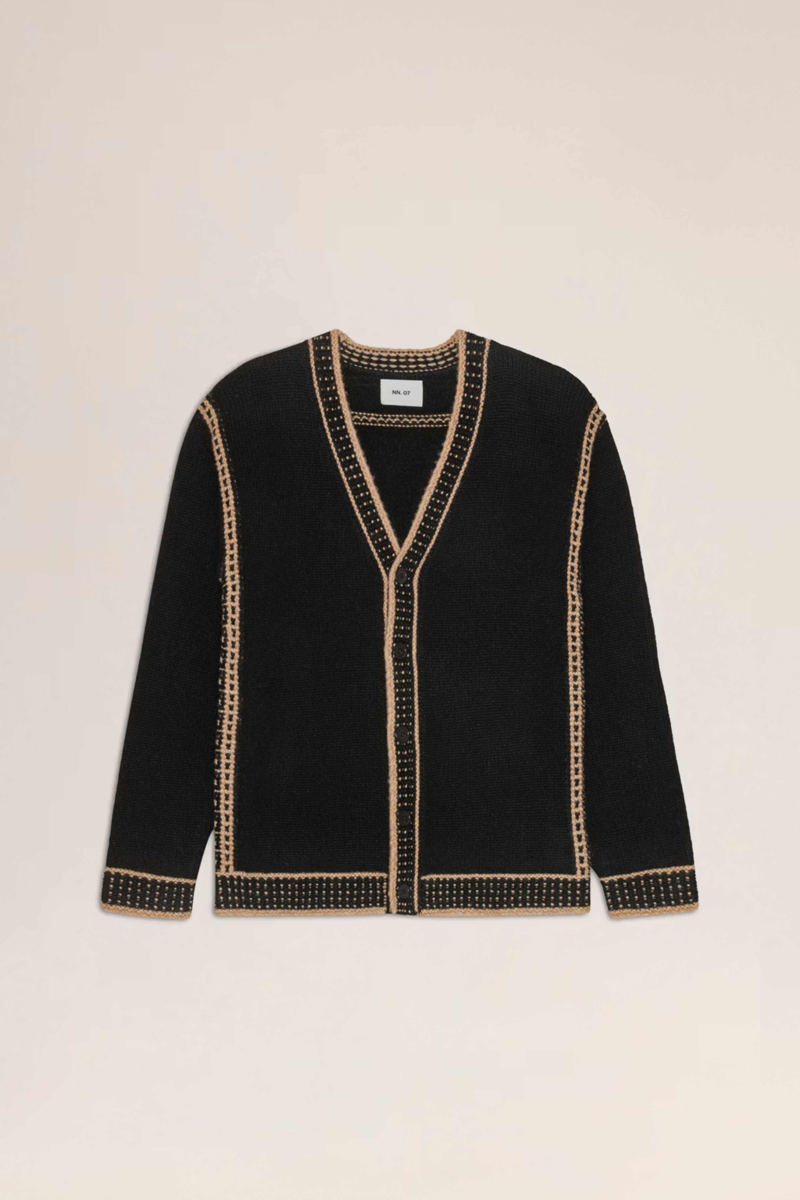 NN07 AUGUST RELAXED FIT INTARSIA VNECK KNIT CARDIGAN