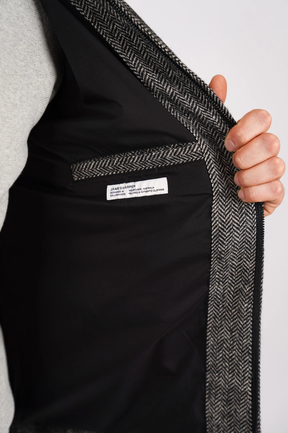 JAMES HARPER HERRINGBONE ZIP JACKET JHJ155