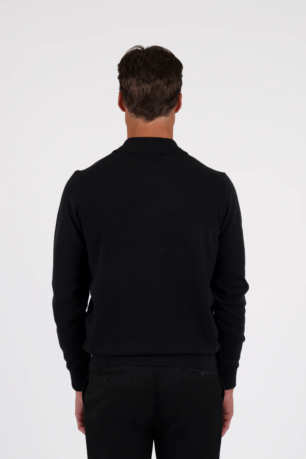 HARDY AMIES PURE MERINO WOOL L/S POLO