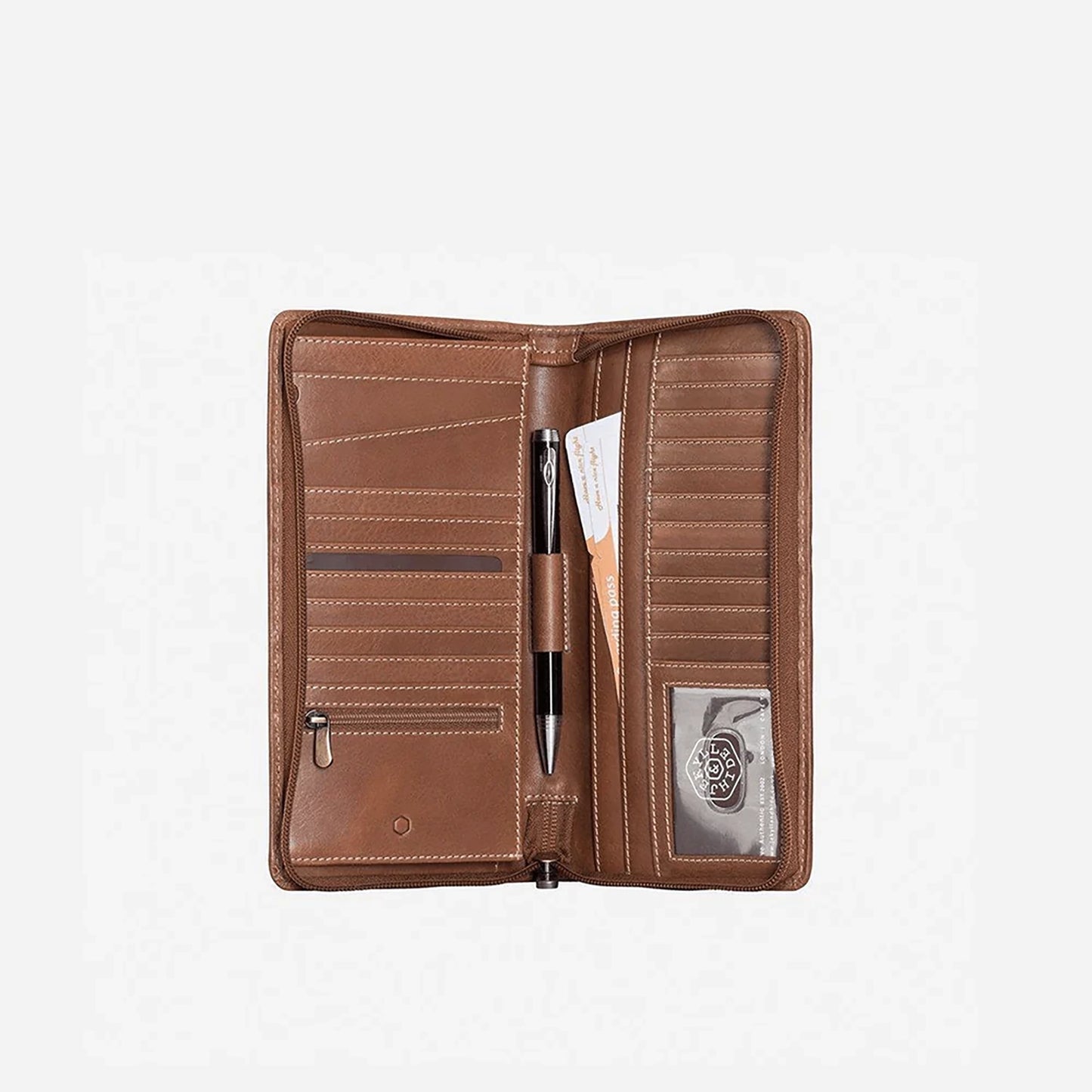 JEKYLL & HIDE LEATHER LARGE TRAVEL PASSPORT ZIP AROUND WALLET 6308