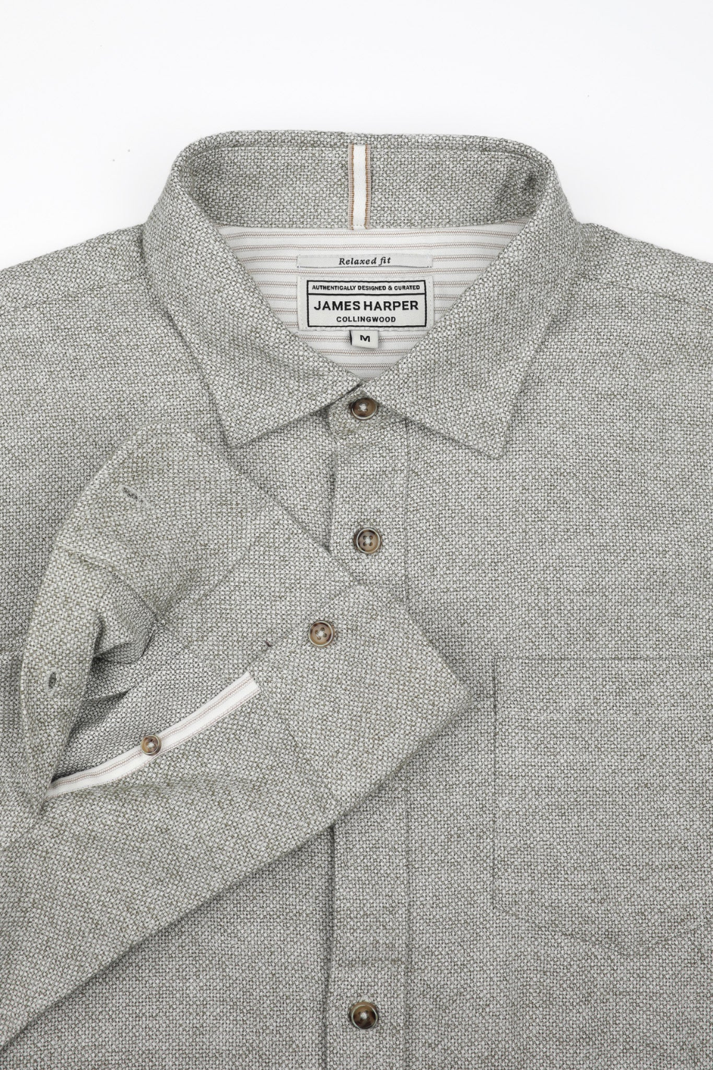 JAMES HARPER TEXTURED COTTON L/S SHIRT JHS636