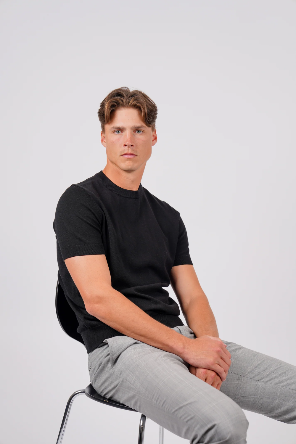 HARDY AMIES COTTON SILK S/S KNITWEAR TSHIRT