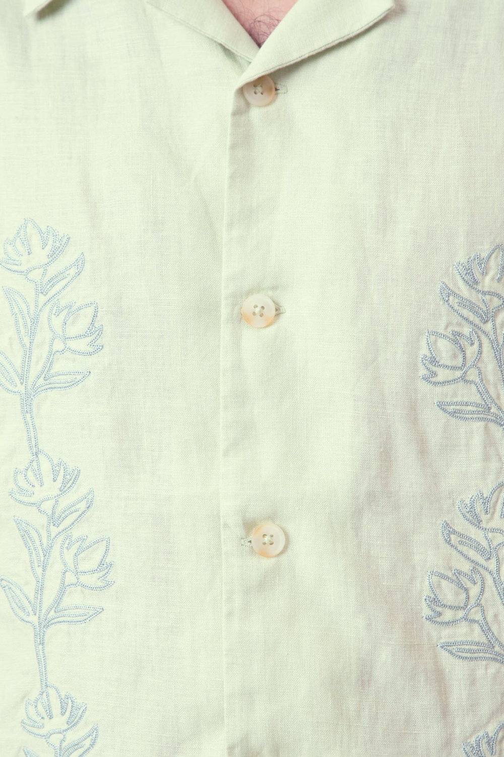 MR SIMPLE ROVER EMB S/S LINEN SHIRT M043143