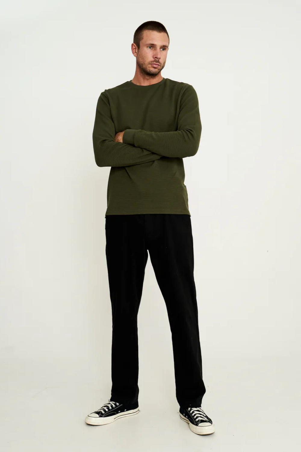 MR SIMPLE SMITH L/S WAFFLE TSHIRT M033212