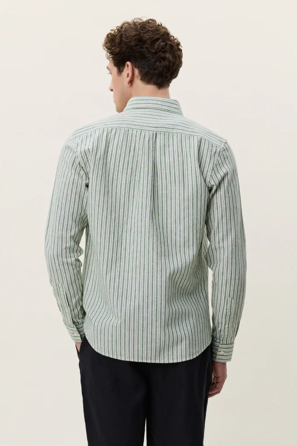LES DEUX STRIPE COTTON LINEN L/S SHIRT 1001859
