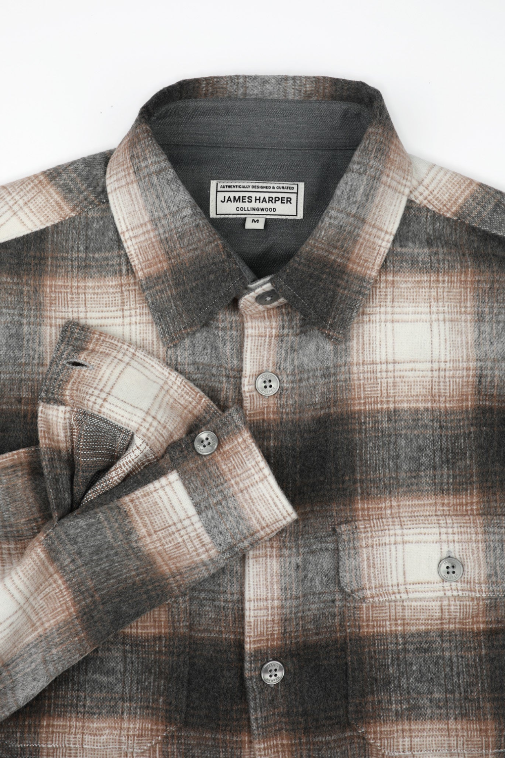JAMES HARPER LARGE CHECK WOOL MIX OVERSHIRT JHJ154