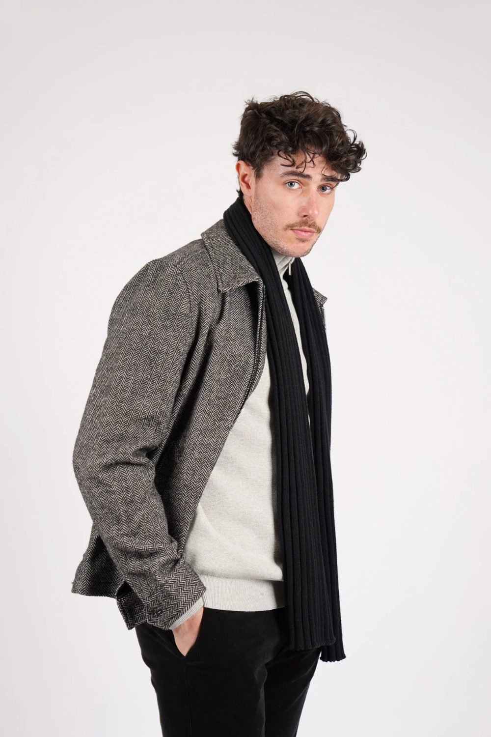 JAMES HARPER HERRINGBONE ZIP JACKET JHJ155