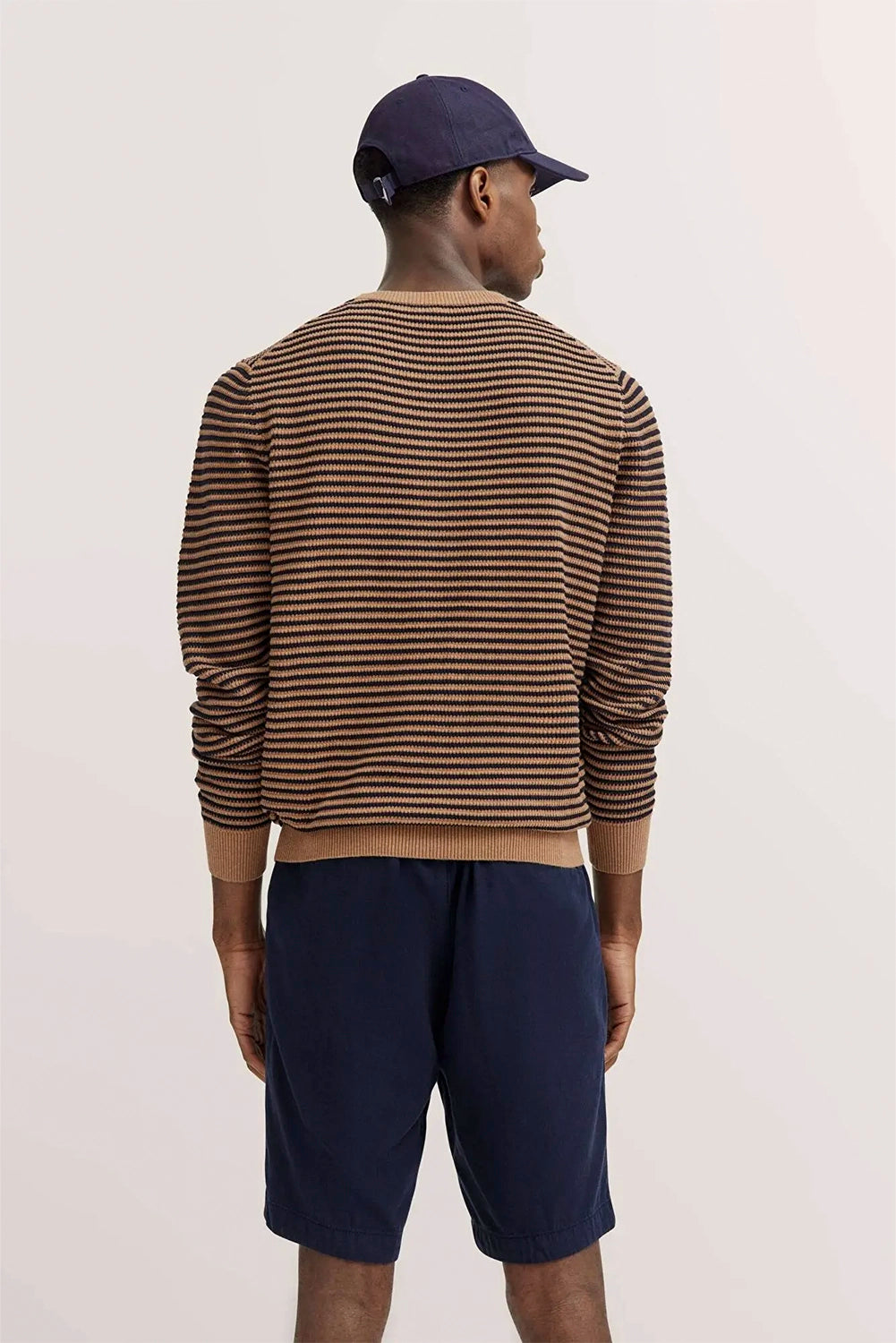 BUGATTI COTTON STRIPE CREWNECK L/S KNIT 7400