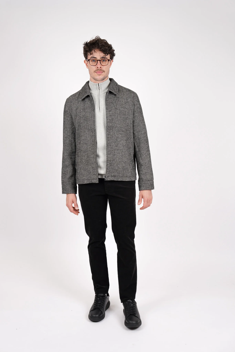 JAMES HARPER HERRINGBONE ZIP JACKET JHJ155