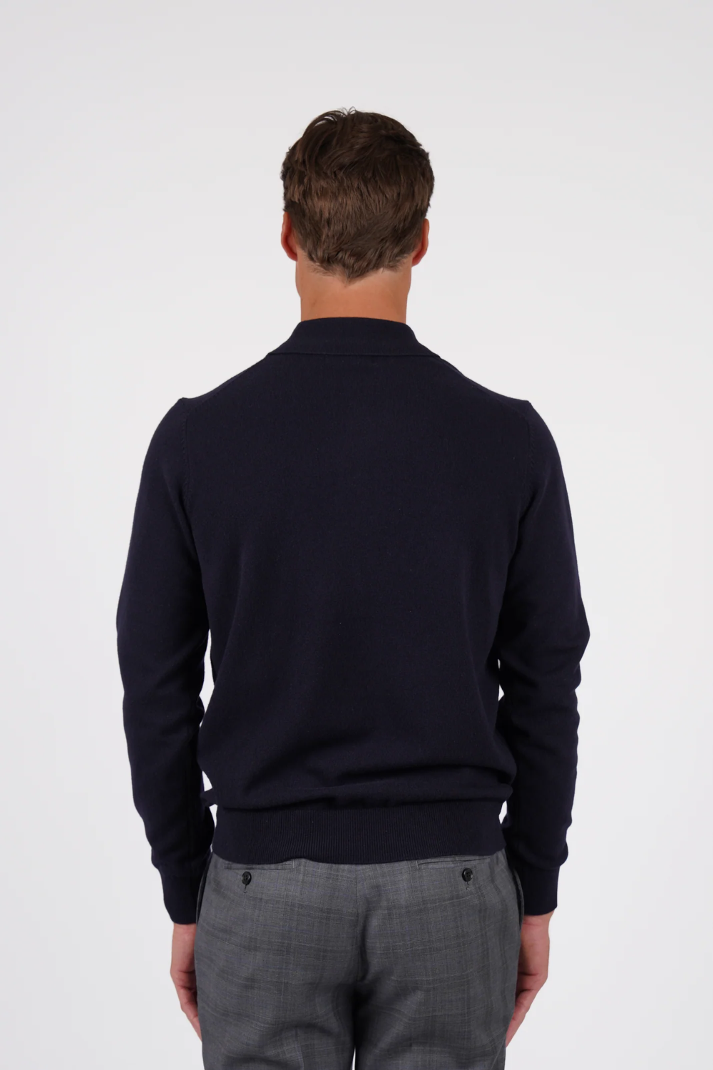 HARDY AMIES PURE MERINO WOOL L/S POLO