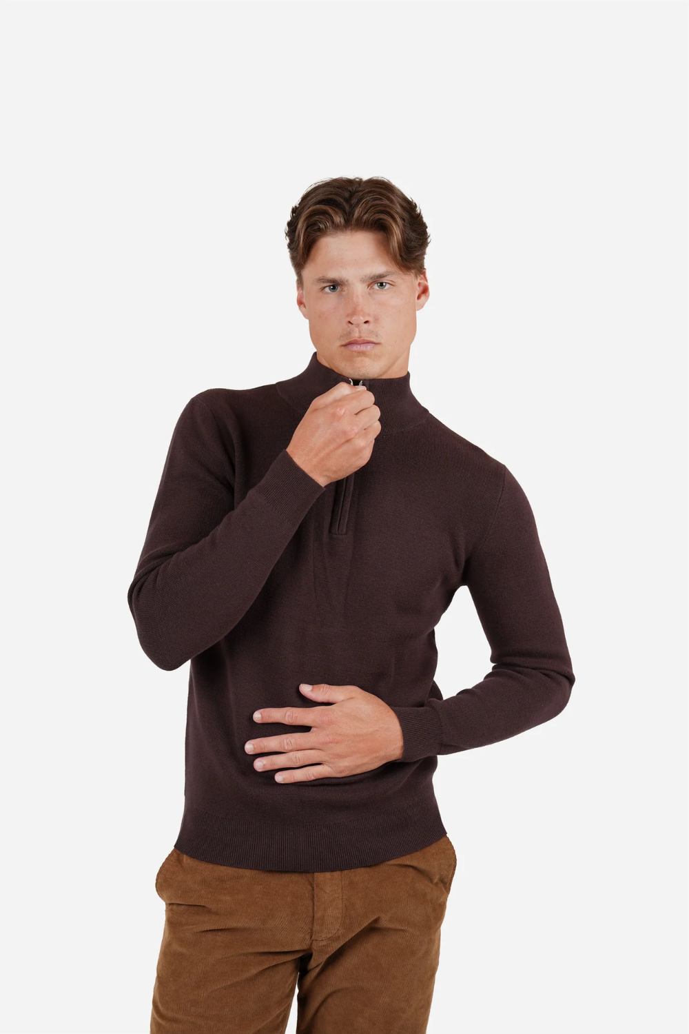 JAMES HARPER 1/4 ZIP NECK COTTON KNIT JHK84