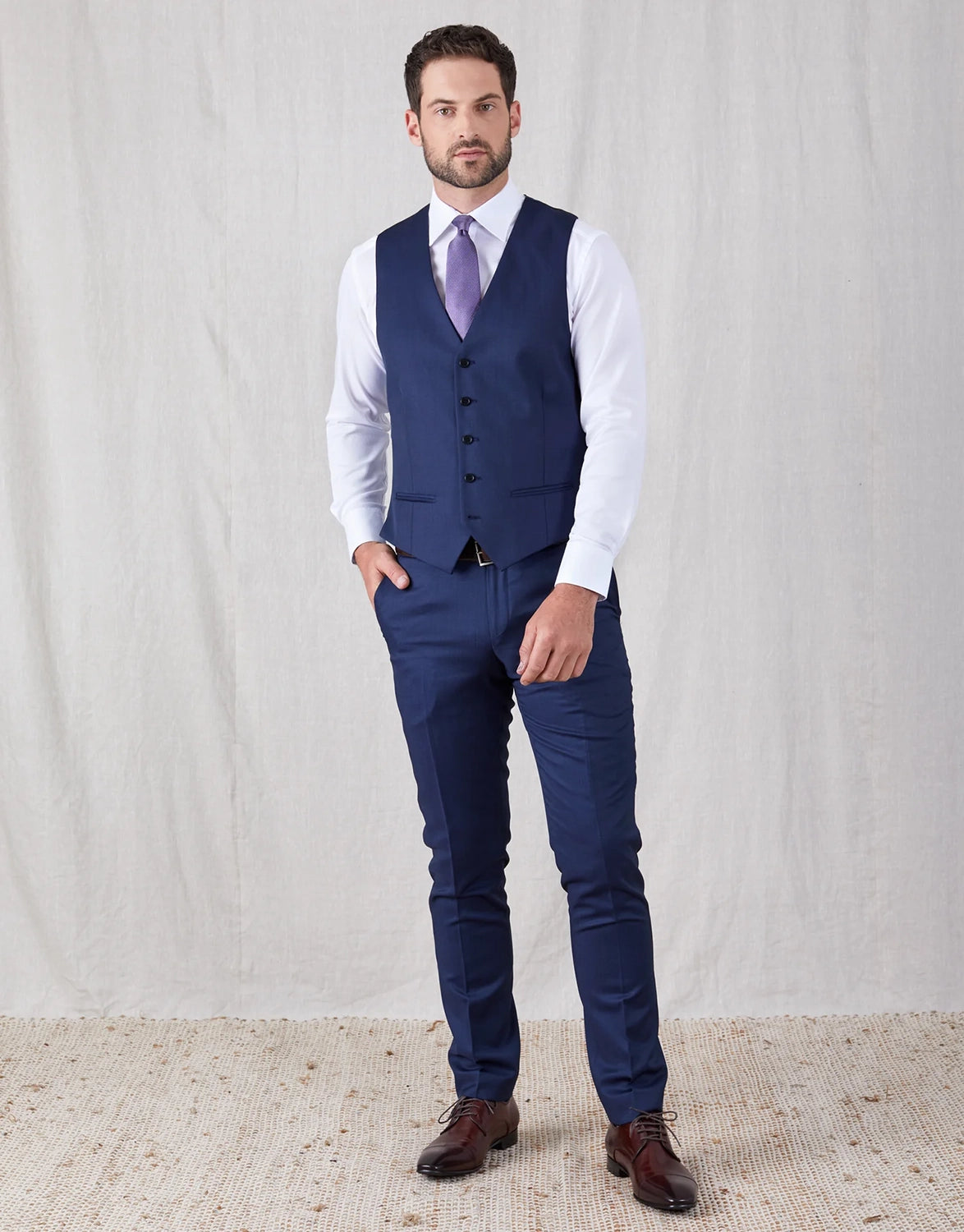REMBRANDT 100% REDA WOOL LOTUS SUIT TROUSER BN0279TLOTU