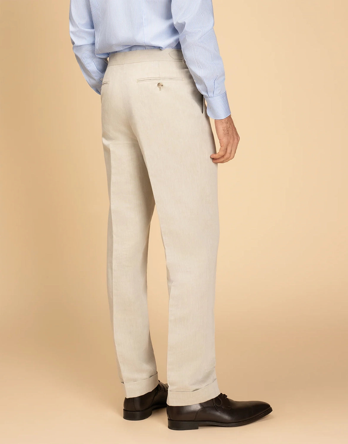 REMBRANDT EVANS LINEN COTTON TAILORED SUIT TROUSER CF9512T