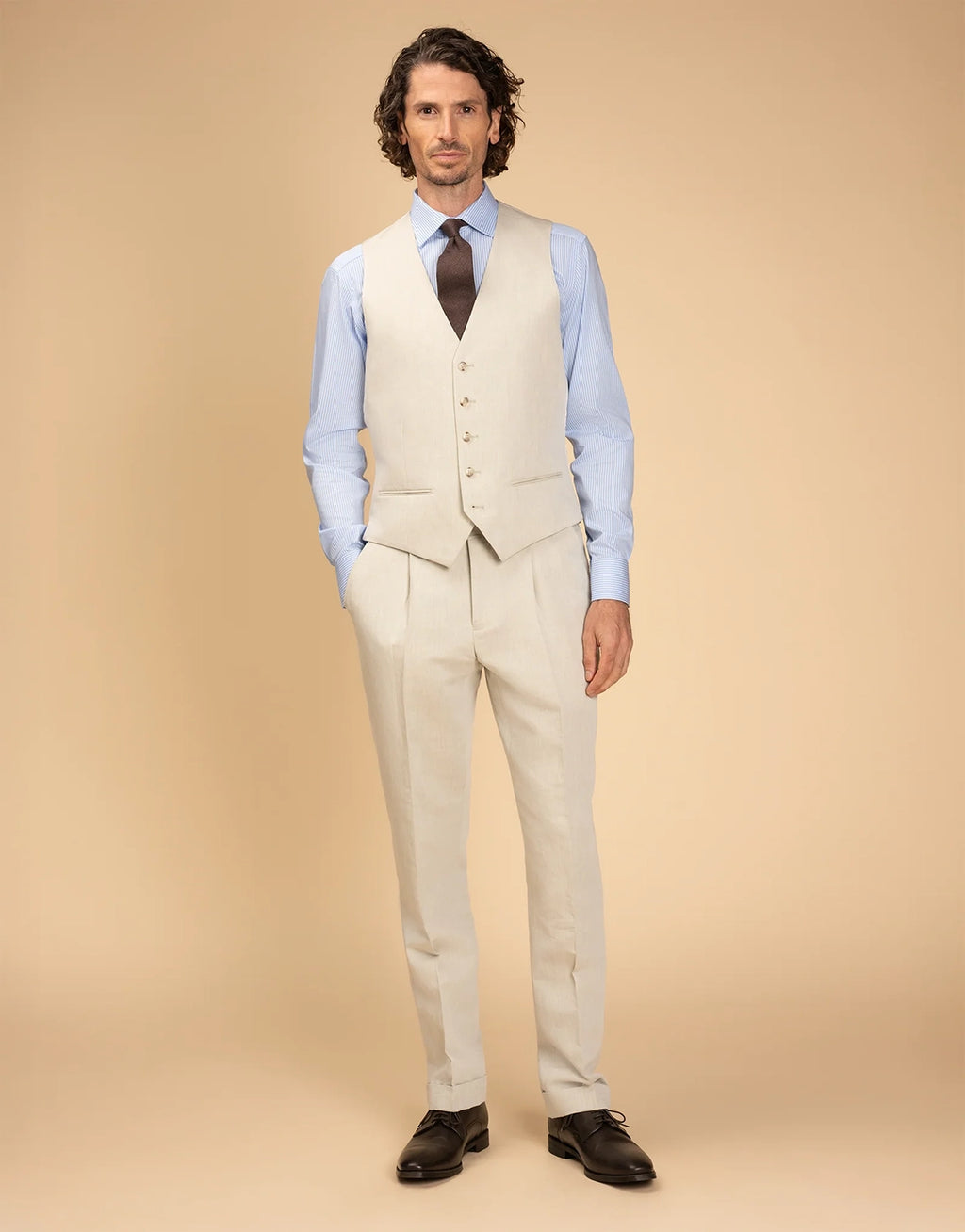 REMBRANDT CHURCHILL LINEN COTTON WAISTCOAT CF9512V