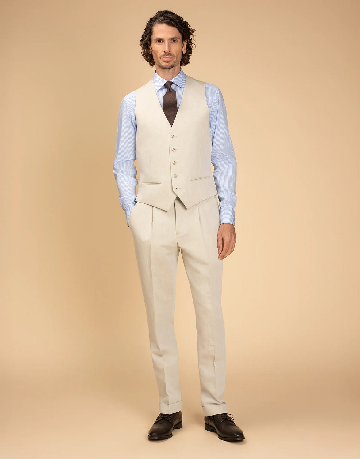 REMBRANDT CHURCHILL LINEN COTTON WAISTCOAT CF9512V