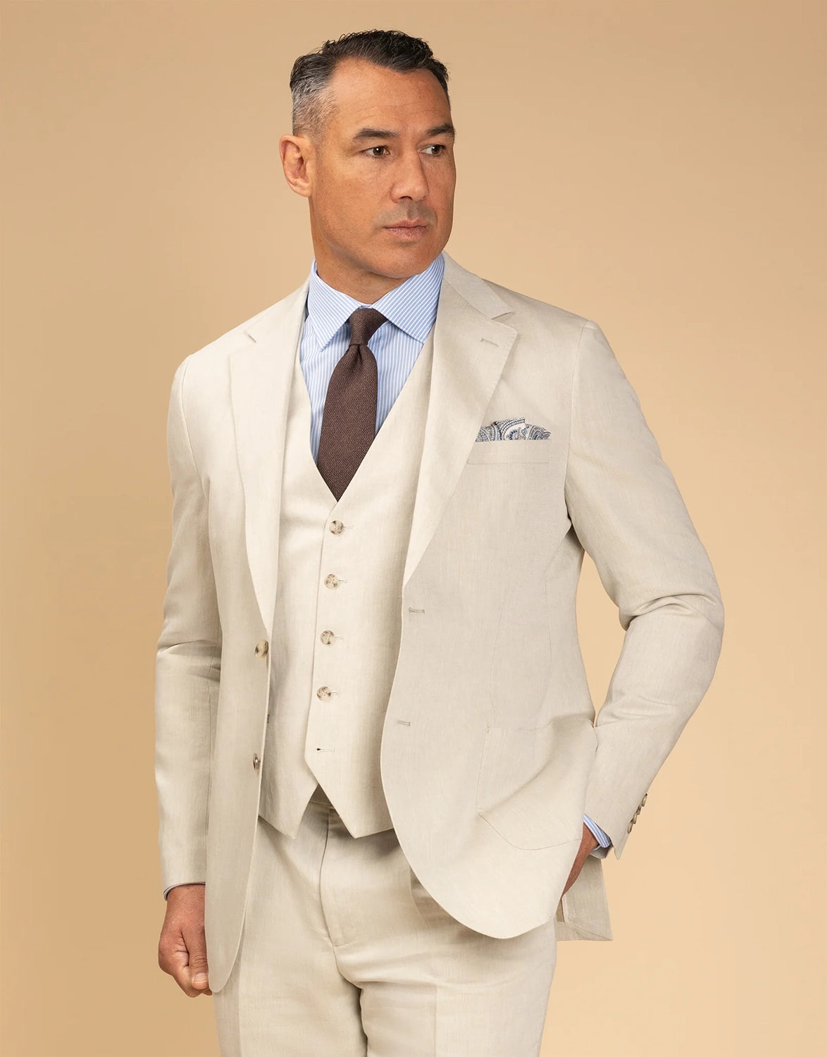 REMBRANDT MALTA LINEN COTTON SUIT JACKET CF9512J