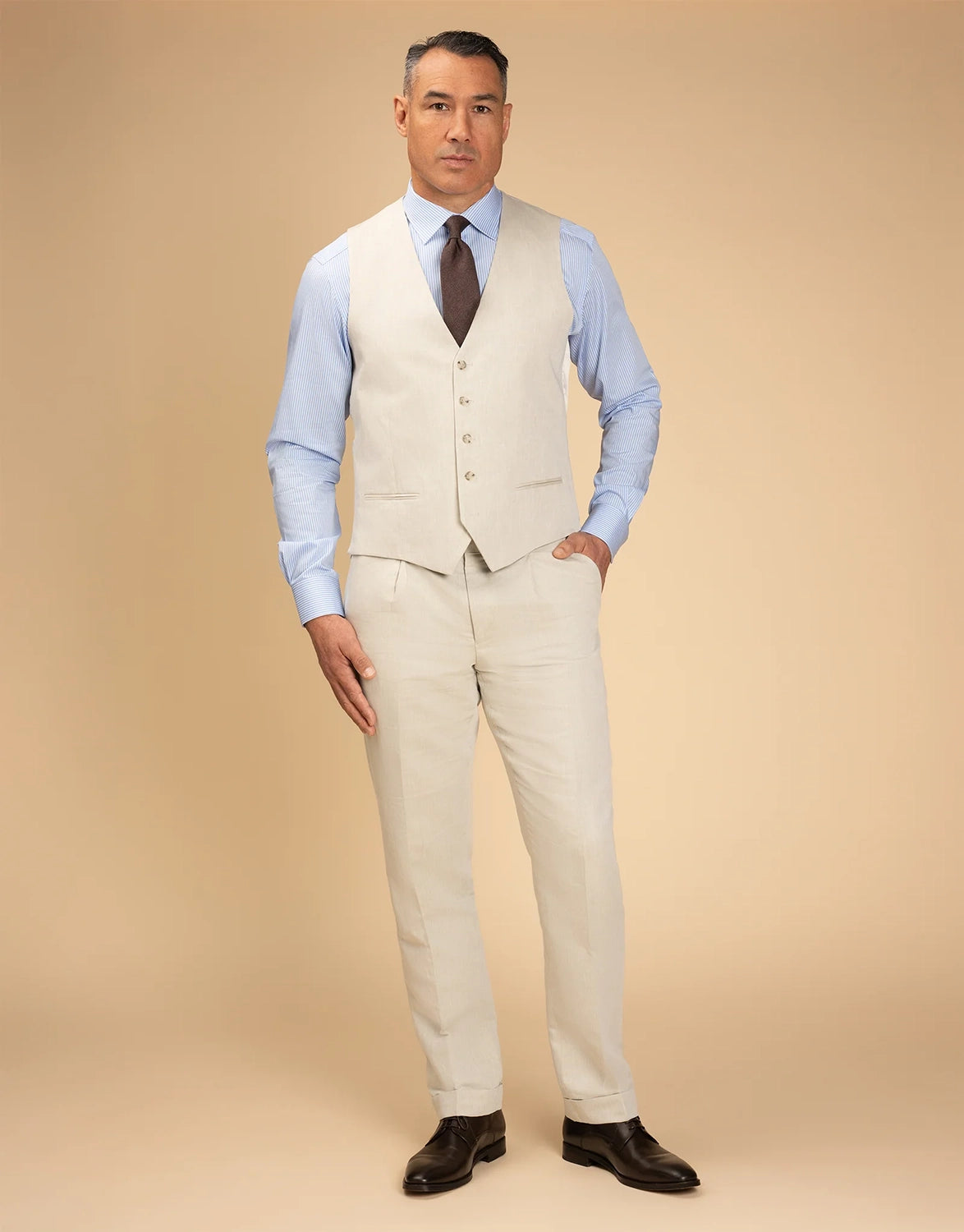 REMBRANDT CHURCHILL LINEN COTTON WAISTCOAT CF9512V
