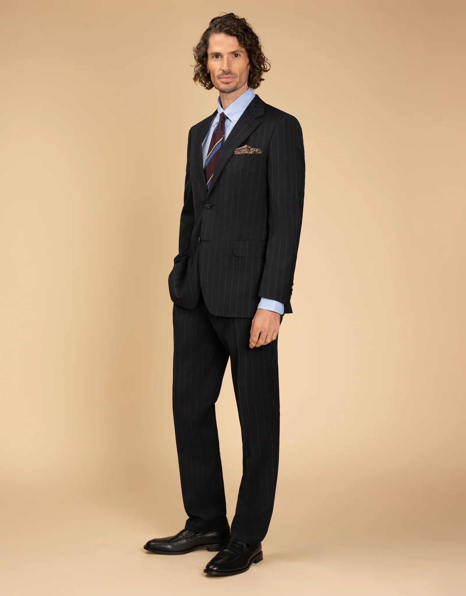 REMBRANDT LOTUS REDA WOOL PINSTRIPE SUIT TROUSER CI0179T