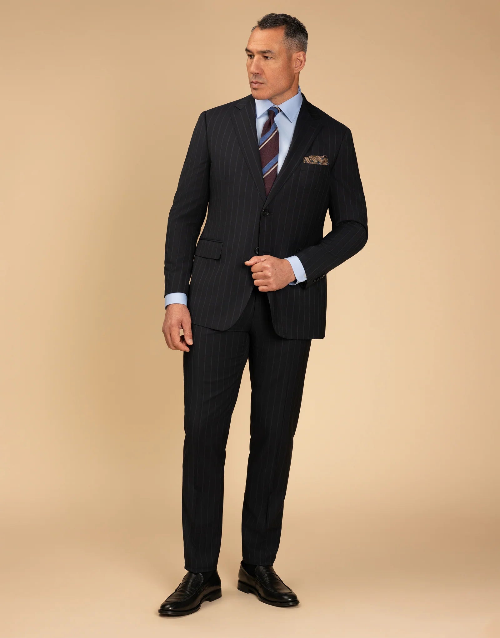 REMBRANDT LOTUS REDA WOOL PINSTRIPE SUIT TROUSER CI0179T