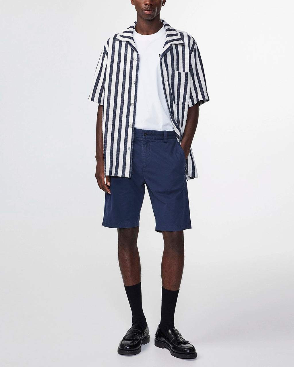 NN07 CROWN STRETCH BRUSHED COTTON TWILL STRAIGHT LEG SHORTS 1090