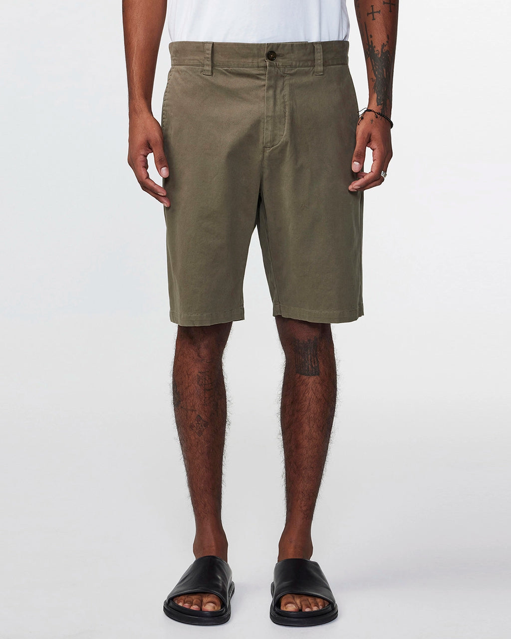 NN07 CROWN STRETCH BRUSHED COTTON TWILL STRAIGHT LEG SHORTS 1090