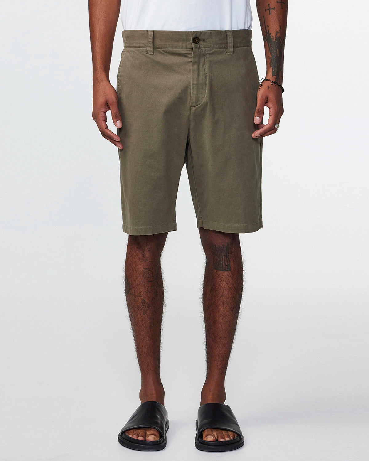 NN07 CROWN STRETCH BRUSHED COTTON TWILL STRAIGHT LEG SHORTS 1090