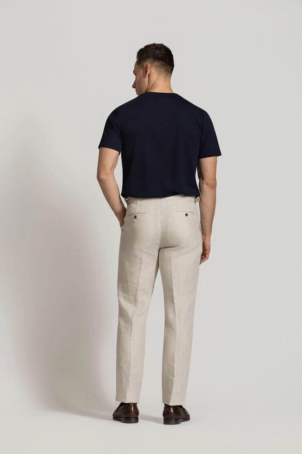 CUTLER CLIVE 100% LINEN PLEATED TROUSER CS10409