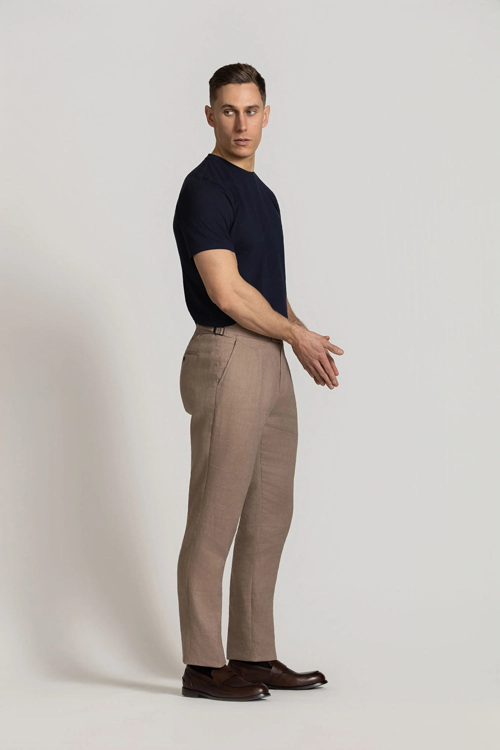 CUTLER CLIVE 100% LINEN PLEATED TROUSER CS10409