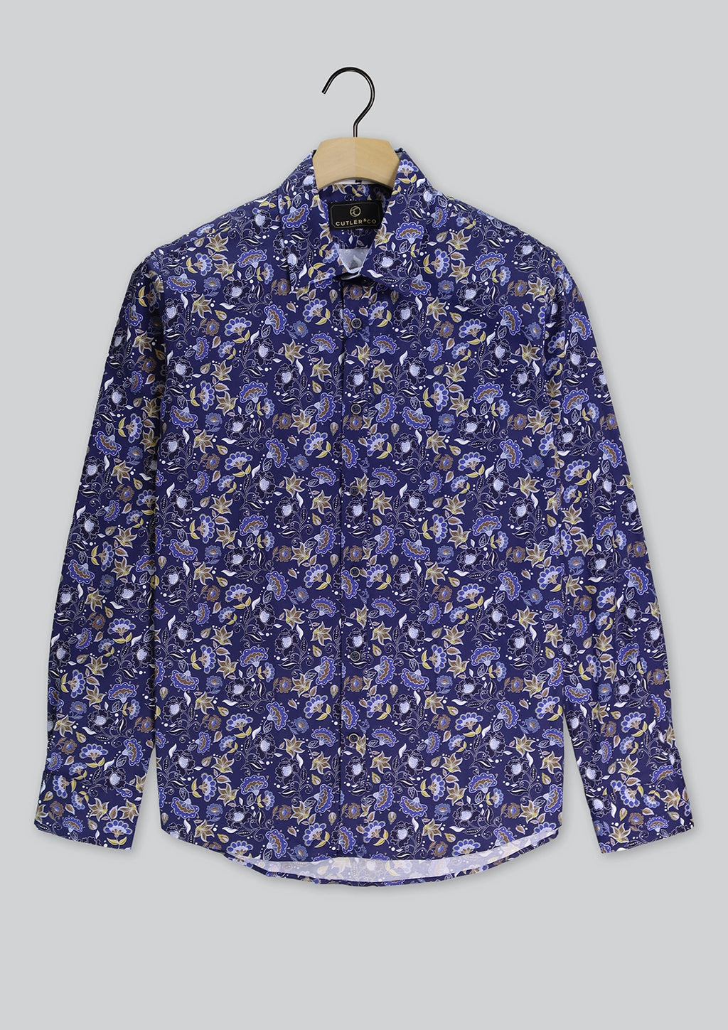 CUTLER & CO BLAKE L/S ALL OVER PRINT STRETCH COTTON SHIRT CS21349