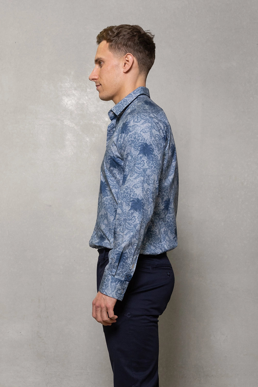 CUTLER & CO BLAKE L/S PRINT STRETCH COTTON SHIRT CS21350